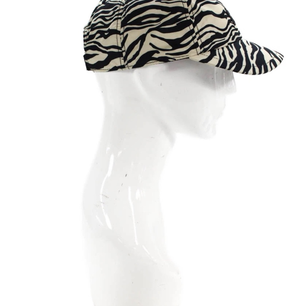 Rag & Bone Womens Textured Lined Zebra Printed Hat White OS LIKE NEW - Picture 3 of 9